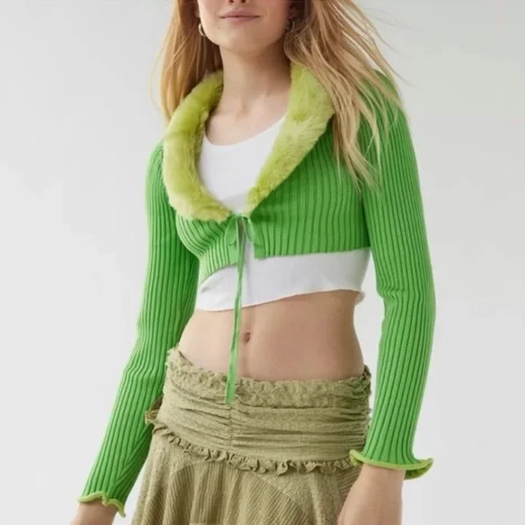 Urban Outfitters Izzy Cropped Cardigan Top - Picture 3 of 14